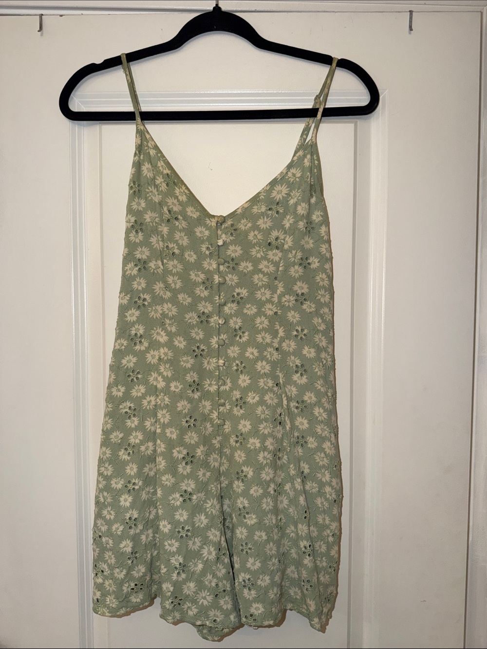 American Eagle Outfitters Sage Green Floral Romper